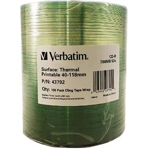 Verbatim Cd-r 700mb 52x Thermal Print Tape 100 Unités White One Size unisex - Publicité Verbatim Cd-r 700mb 52x Thermal Print Tape 100 Unités White One Size unisex - Publicité