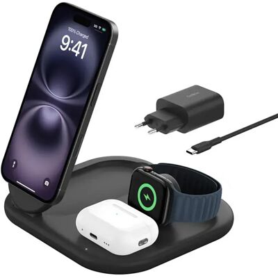 Belkin Chargeur Sans Fil Boost Charge™ Qi2 Pro 3 In 1 15w Black One Size - Publicité Belkin Chargeur Sans Fil Boost Charge™ Qi2 Pro 3 In 1 15w Black One Size - Publicité
