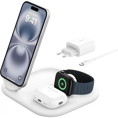 Belkin Chargeur Sans Fil Boost Charge™ Qi2 Pro 3 In 1 15w White One Size unisex - Publicité Belkin Chargeur Sans Fil Boost Charge™ Qi2 Pro 3 In 1 15w White One Size unisex - Publicité