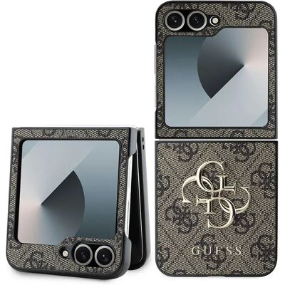 Coque en Cuir Marron Guess Galaxy Z Flip 6 Logo 4G - Publicité Coque en Cuir Marron Guess Galaxy Z Flip 6 Logo 4G - Publicité