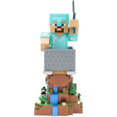 Exquisite Gaming Steve En Support De Contrôleur Cable Guys Avec Armure En Diamant Et Support Pour Téléphone Minecraft 22 Cm Multicolor One Size unisex - Publicité Exquisite Gaming Steve En Support De Contrôleur Cable Guys Avec Armure En Diamant Et Support Pour Téléphone Minecraft 22 Cm Multicolor One Size unisex - Publicité