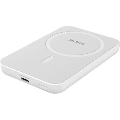 Deltaco Pb-Q1006 - Batterie Externe - Magnétique, Charge sans fil - 5000mAh - Blanc - Publicité Deltaco Pb-Q1006 - Batterie Externe - Magnétique, Charge sans fil - 5000mAh - Blanc - Publicité