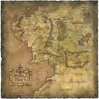 Weta Workshop Affiche The Lord Of The Rings Map Of Middleearth Beige / Brown One Size unisex - Publicité Weta Workshop Affiche The Lord Of The Rings Map Of Middleearth Beige / Brown One Size unisex - Publicité