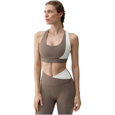 Born Living Yoga Top De Sport à Maintien Moyen-élevé Cleo Fossil / White L - Publicité Born Living Yoga Top De Sport à Maintien Moyen-élevé Cleo Fossil / White L - Publicité