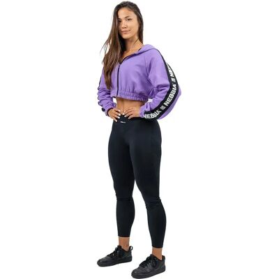 Nebbia Sweat-shirt à Zip Cropped Iconic Lila M - Publicité Nebbia Sweat-shirt à Zip Cropped Iconic Lila M - Publicité