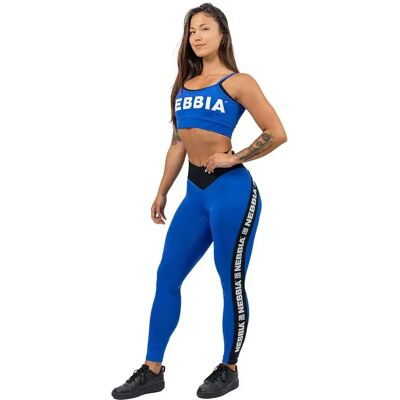 Nebbia Leggings Taille Haute Side Stripe Iconic Blue XS - Publicité Nebbia Leggings Taille Haute Side Stripe Iconic Blue XS - Publicité