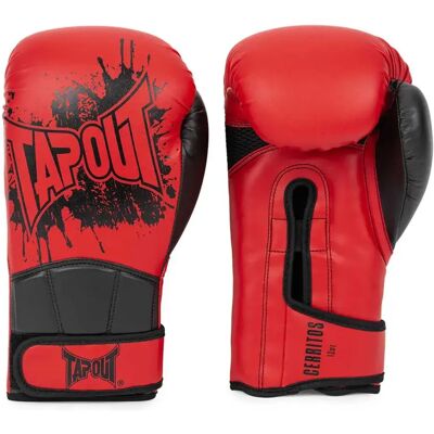 Gants de boxe unisex pour adultes Tapout - Faux Leather CERRITOS Rouge/Noir - Publicité Gants de boxe unisex pour adultes Tapout - Faux Leather CERRITOS Rouge/Noir - Publicité