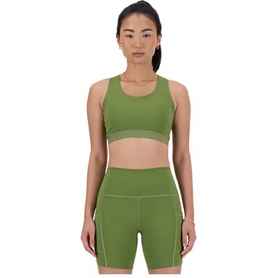 New Balance Soutien-gorge De Sport à Impact Moyen Sleek Medium Support Pocket Dark Olivine L - Publicité New Balance Soutien-gorge De Sport à Impact Moyen Sleek Medium Support Pocket Dark Olivine L - Publicité