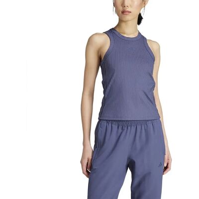 Adidas T-shirt Sans Manches All Gym Seasonal Rib Tight Fit Tonal 3 Stripes Shadow Navy XS - Publicité Adidas T-shirt Sans Manches All Gym Seasonal Rib Tight Fit Tonal 3 Stripes Shadow Navy XS - Publicité