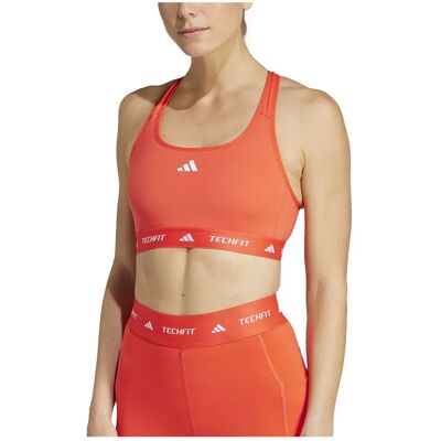 Soutien-medium adidas TECHFIT - Femmes - Rouge - Publicité Soutien-medium adidas TECHFIT - Femmes - Rouge - Publicité