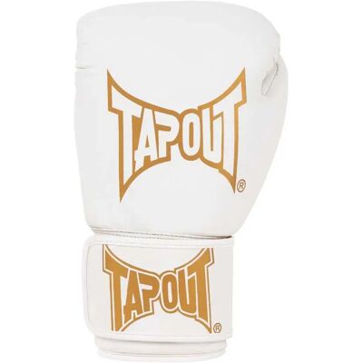 Tapout Gants De Boxe En Cuir Synthétique Torrey White / Gold 16 oz - Publicité Tapout Gants De Boxe En Cuir Synthétique Torrey White / Gold 16 oz - Publicité