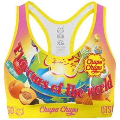 Otso Haut De Sport à Impact Moyen Chupa Chups Flavours World Multicolour L - Publicité Otso Haut De Sport à Impact Moyen Chupa Chups Flavours World Multicolour L - Publicité