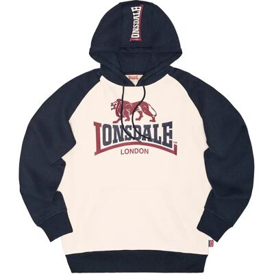 Lonsdale Sweat à Capuche Jarrow Ecru / Dark Navy / Oxblood XL - Publicité Lonsdale Sweat à Capuche Jarrow Ecru / Dark Navy / Oxblood XL - Publicité