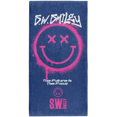 Otso Serviette En Microfibre S.w.smiley Graffiti Blue One Size - Publicité Otso Serviette En Microfibre S.w.smiley Graffiti Blue One Size - Publicité