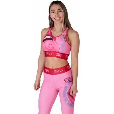 Otso Haut De Sport à Impact Moyen S.w.smiley Hella Good Pink S - Publicité Otso Haut De Sport à Impact Moyen S.w.smiley Hella Good Pink S - Publicité