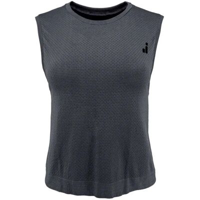 Joluvi T-shirt Sans Manches Mia Croptop Anthracite S - Publicité Joluvi T-shirt Sans Manches Mia Croptop Anthracite S - Publicité