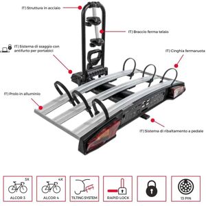Menabo Porte-vélos Pour 3 Vélos Alcor - Publicité Menabo Porte-vélos Pour 3 Vélos Alcor - Publicité