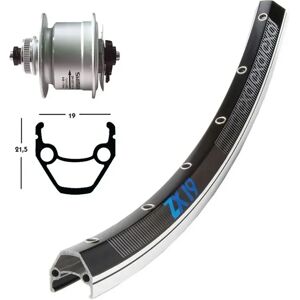 Roues de vélo Exal ZX 19 - Dynamo DH 3 d 72 (QR) Shimano - Noir/Argent/Acier inoxydable - Publicité Roues de vélo Exal ZX 19 - Dynamo DH 3 d 72 (QR) Shimano - Noir/Argent/Acier inoxydable - Publicité