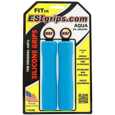 Poignées VTT ESI Fit CR Aqua - Ergonomiques, Silicone, Contrôle - Publicité Poignées VTT ESI Fit CR Aqua - Ergonomiques, Silicone, Contrôle - Publicité