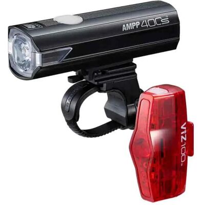 Cateye Ensemble De Lumières Ampp400s + Viz100 - Publicité Cateye Ensemble De Lumières Ampp400s + Viz100 - Publicité