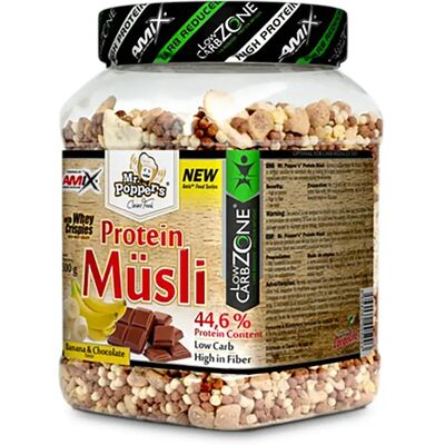 Amix Muesli Protéiné Banane Et Chocolat 500gr - Publicité Amix Muesli Protéiné Banane Et Chocolat 500gr - Publicité