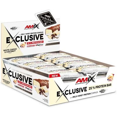 Amix Boîte De Barres Protéinées Exclusive Chocolat Blanc 40g 24 Unités - Publicité Amix Boîte De Barres Protéinées Exclusive Chocolat Blanc 40g 24 Unités - Publicité