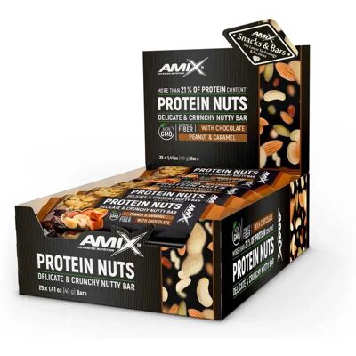 Barres Énergétiques Amix Nutrition Protein Nuts - 25x40g - Publicité Barres Énergétiques Amix Nutrition Protein Nuts - 25x40g - Publicité