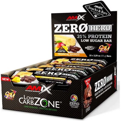 Barre Protéinée Mango Amix Zero Hero 15x65g - Publicité Barre Protéinée Mango Amix Zero Hero 15x65g - Publicité