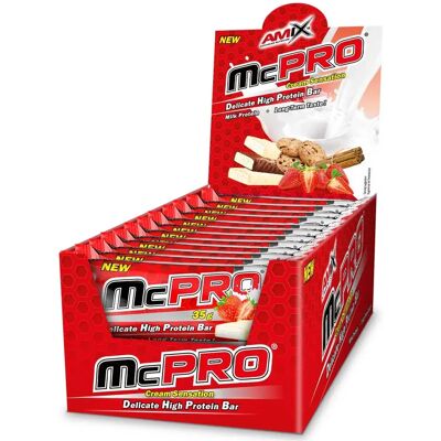Barres protéinées Amix Nutrition McPro Fraise-Yogourt 24x35g - Publicité Barres protéinées Amix Nutrition McPro Fraise-Yogourt 24x35g - Publicité
