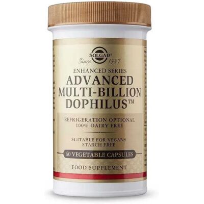 Solgar Advanced Multi-Billion Dophilus - 120 Vegicaps - Supplément Probiotique - Publicité Solgar Advanced Multi-Billion Dophilus - 120 Vegicaps - Supplément Probiotique - Publicité