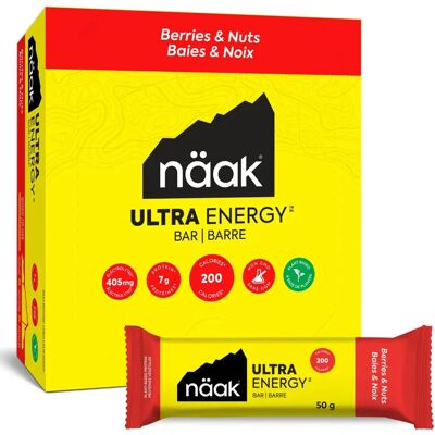 Barre Näak Ultra Energy saveur berry - Barre énergétique - Publicité Barre Näak Ultra Energy saveur berry - Barre énergétique - Publicité