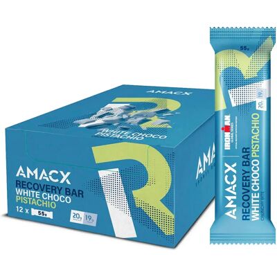 Amacx Boîte De Barres Protéinées Recovery Chocolat Blanc Et Pistache 55g 12 Unités - Publicité Amacx Boîte De Barres Protéinées Recovery Chocolat Blanc Et Pistache 55g 12 Unités - Publicité