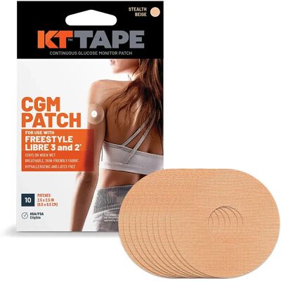 Kt Tape Bande De Kinésiologie Prédécoupée Cgm Freestyle Beige One Size - Publicité Kt Tape Bande De Kinésiologie Prédécoupée Cgm Freestyle Beige One Size - Publicité