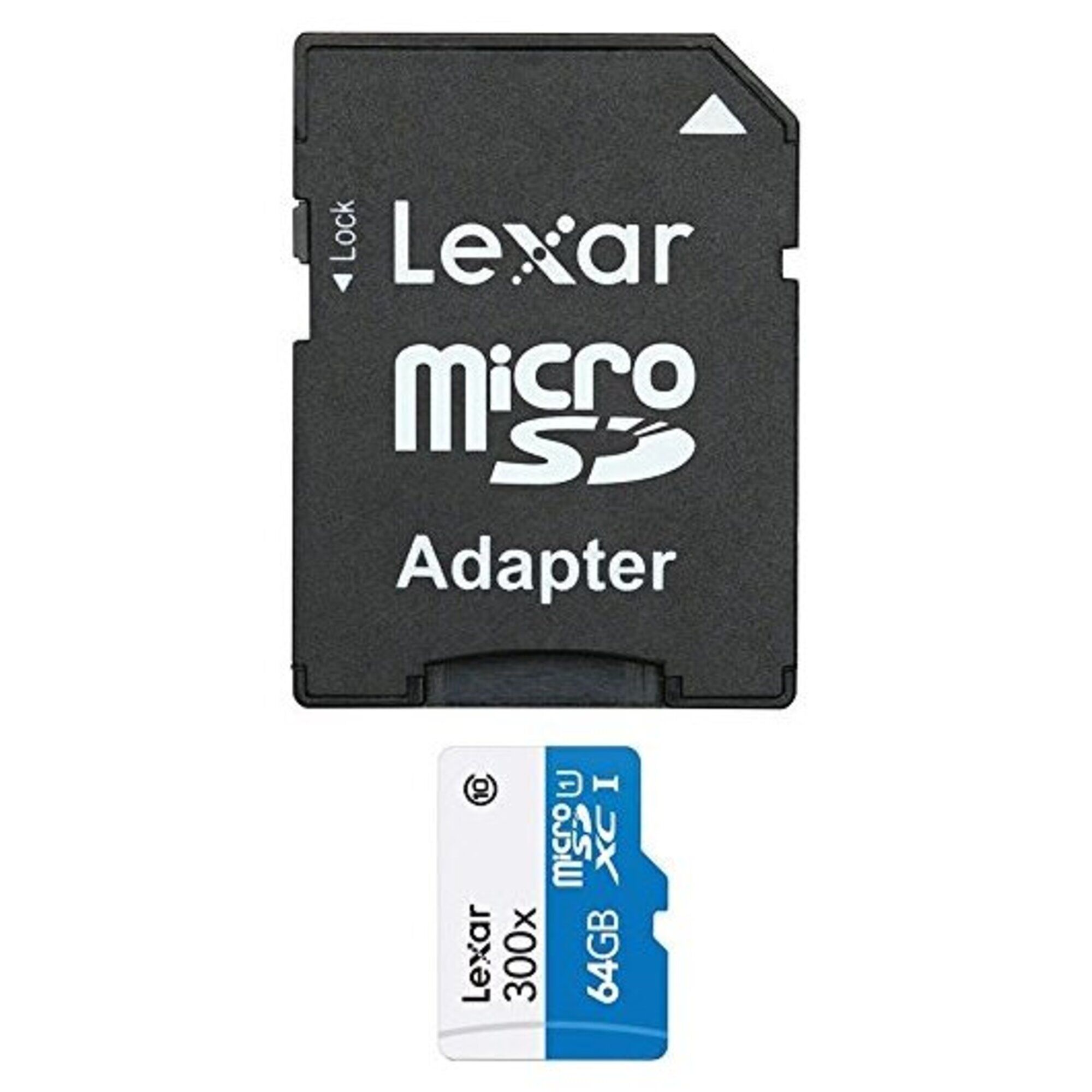 Lexar Carte Micro-SDXC 64 Go Class 10 300X avec adaptateur / lecteur de carte - Neuf