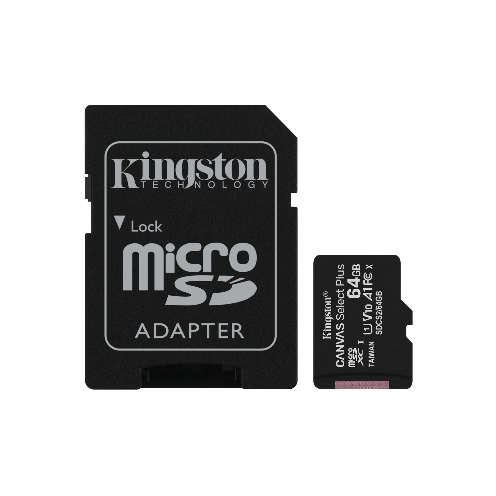 Kingston Technology Carte micSDXC Canvas Select Plus 100R A1 C10 de 64 Go + ADP - Neuf