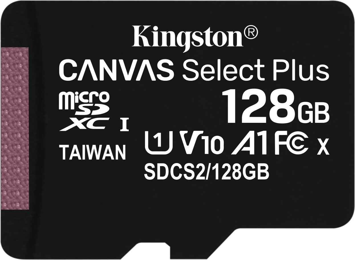 Kingston Technology Carte micSDXC Canvas Select Plus 100R A1 C10 de 128 Go sans ADP - Neuf