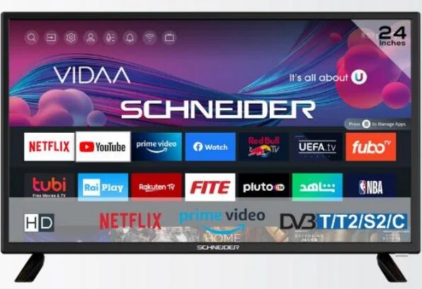 Schneider AG GMSCLED24HV100 TV 61 cm (24 ) HD Smart TV Wifi Noir - Neuf