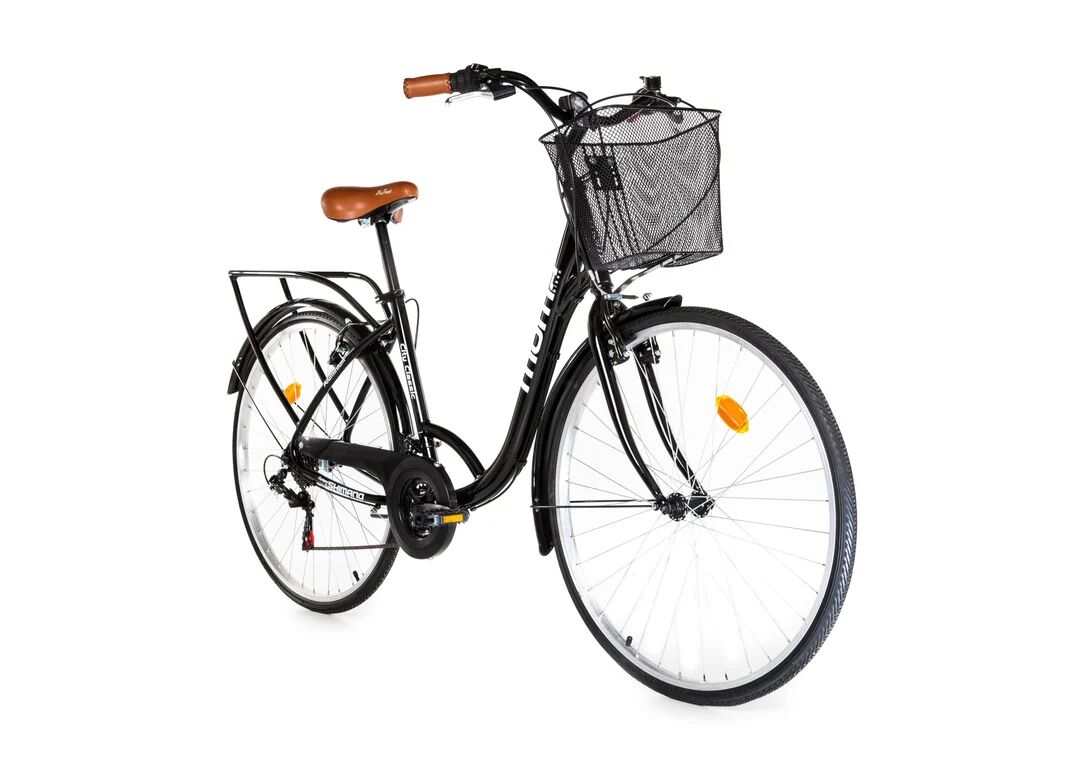 Momabikes Vélo de Ville City Classic 28 , Aluminium SHIMANO 18v, Noir - Neuf