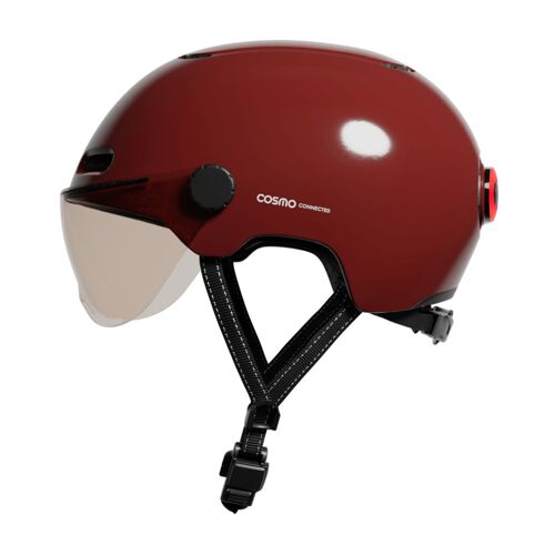 Cosmo Connected Cosmo Fusion - Casque avec éclairage Vélo Arrière Intelligent et Connecté - Feu Stop, Detection de Chute Automatique, Partage de