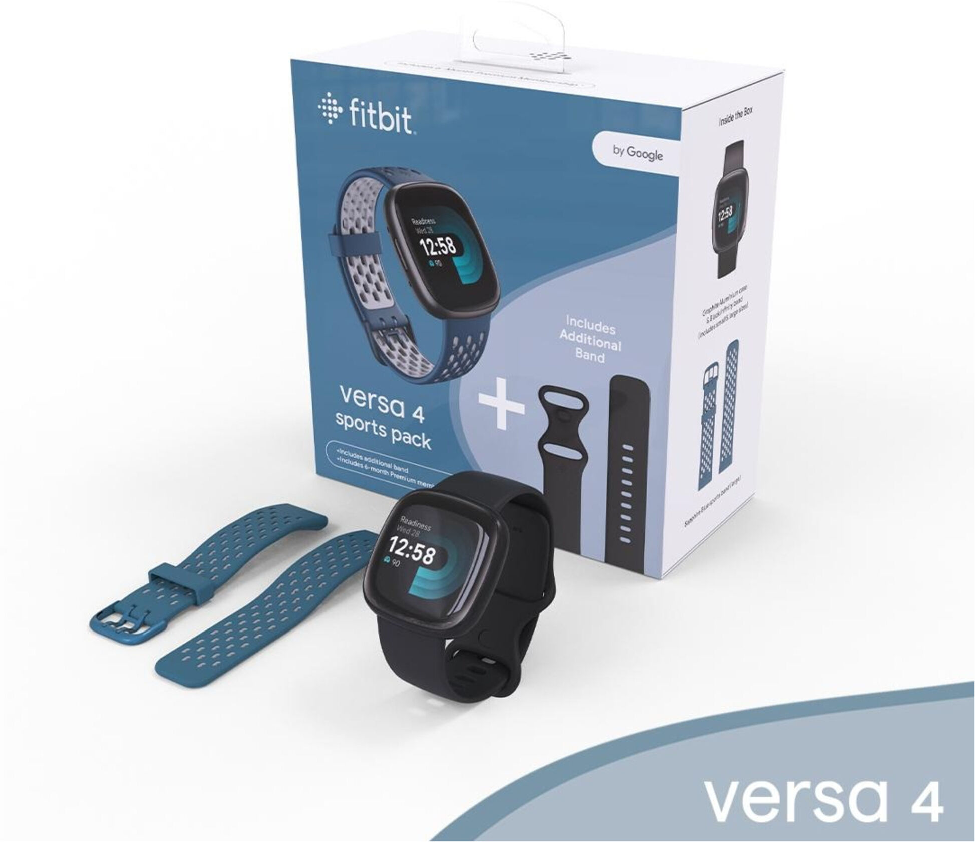 Fitbit Versa 4 AMOLED Numérique Écran tactile Graphite GPS (satellite) - Neuf