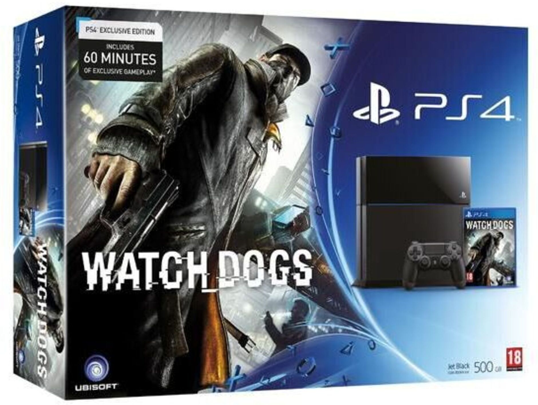 Sony Console PS4 500 Go Noire + Watch Dogs - Reconditionné