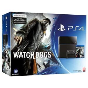 Sony Console PS4 500 Go Noire + Watch Dogs - Reconditionné