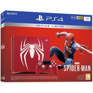 Sony Console PS4 Slim 1To Édition Limitée Rouge Marvel s Spider Man Design + Marvel s Spider Man PlayStation Officiel - Neuf