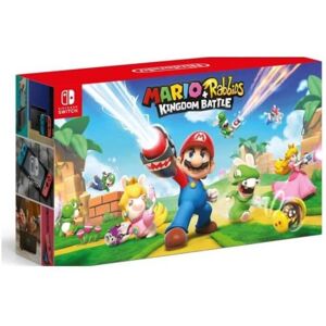 Nintendo Switch Néon 64 Go + Mario et les lapins Cretins, Rouge, Bleu - Neuf