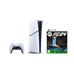 Sony Pack PS5 Slim & EA Sports FC 24 - Console de Jeux Playstation 5 Slim (Digitale) 1 To, Blanc - Neuf