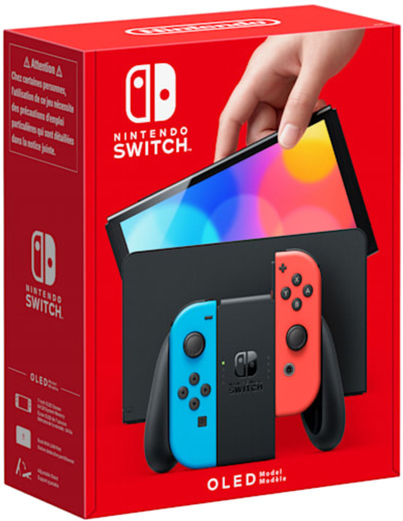 Nintendo Switch (OLED) Néon 64 Go - Console de jeux portables 17,8 cm (7 ) Écran tactile Wifi, Bleu, Rouge - Neuf