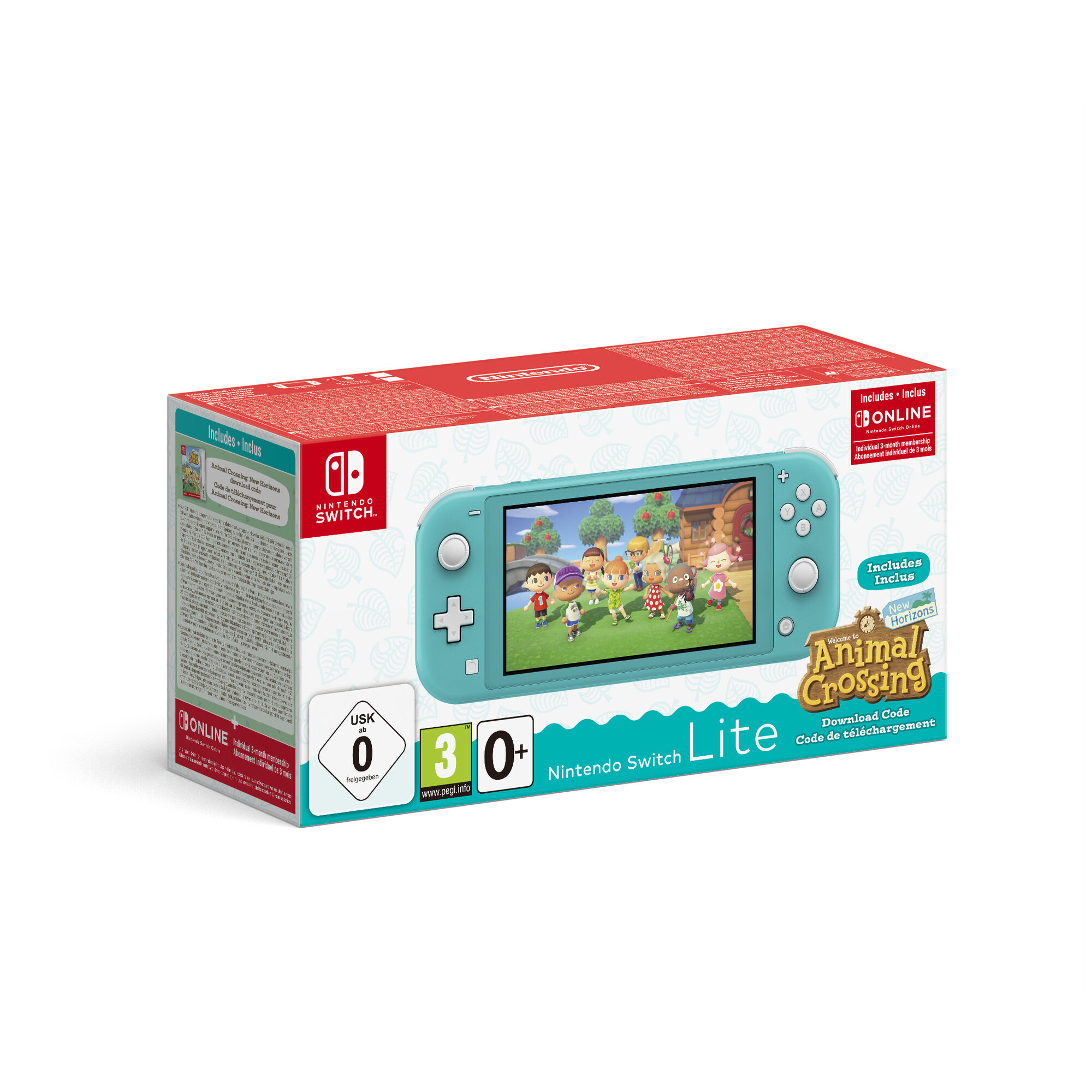 Nintendo Switch Lite (Turquoise) Animal Crossing: New Horizons Pack + NSO 3 months (Limited) console de jeux portables 14 cm (5.5 ) 32 Go Écran tactile Wifi - Reconditionné