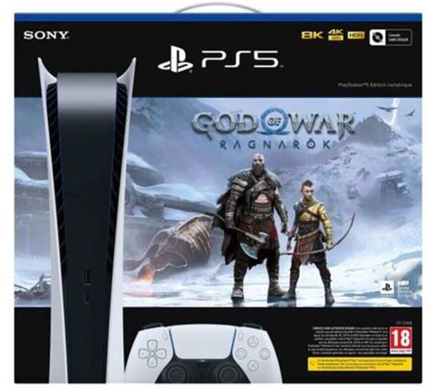 Sony Pack PS5 & God of War Ragnarök - Console de jeux Playstation 5 (Digitale) - Reconditionné