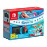 Switch & Nintendo Switch Sports (Pré-installé) + 3 mois d'abonnement NSO (Code), Bleu Néon & Rouge - Neuf