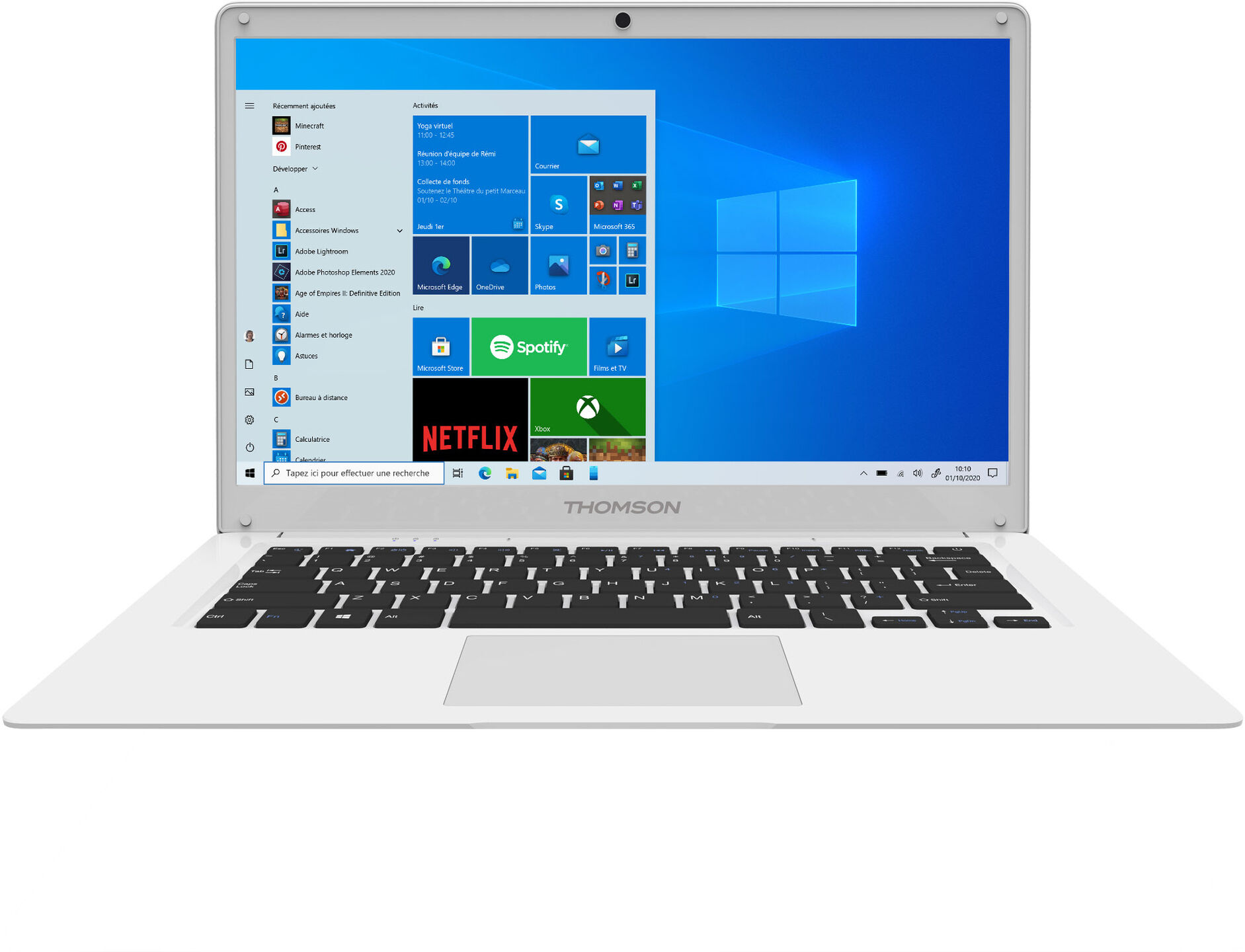 Thomson NEO 14 N14C4WH64 notebook N3350 Ordinateur portable 35,8 cm (14.1 ) HD Intel® Celeron® N 4 Go DDR3L-SDRAM 64 Go eMMC Wi-Fi 4 (802.11n) Windows 10 S Blanc - Neuf